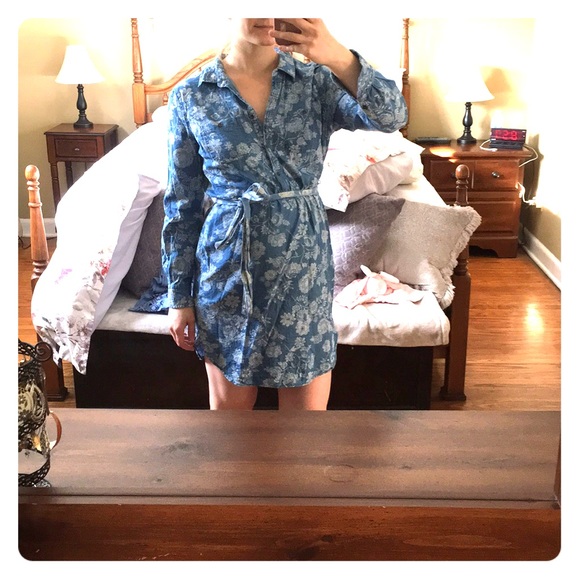 FADED GLORY Blue Denim Shirt Dress M - Picture 1 of 6